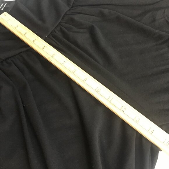 Black Comfort Pants Womens 2XL High Waist Stretch Capri Cropped Wide Leg Pull On - Picture 6 of 16